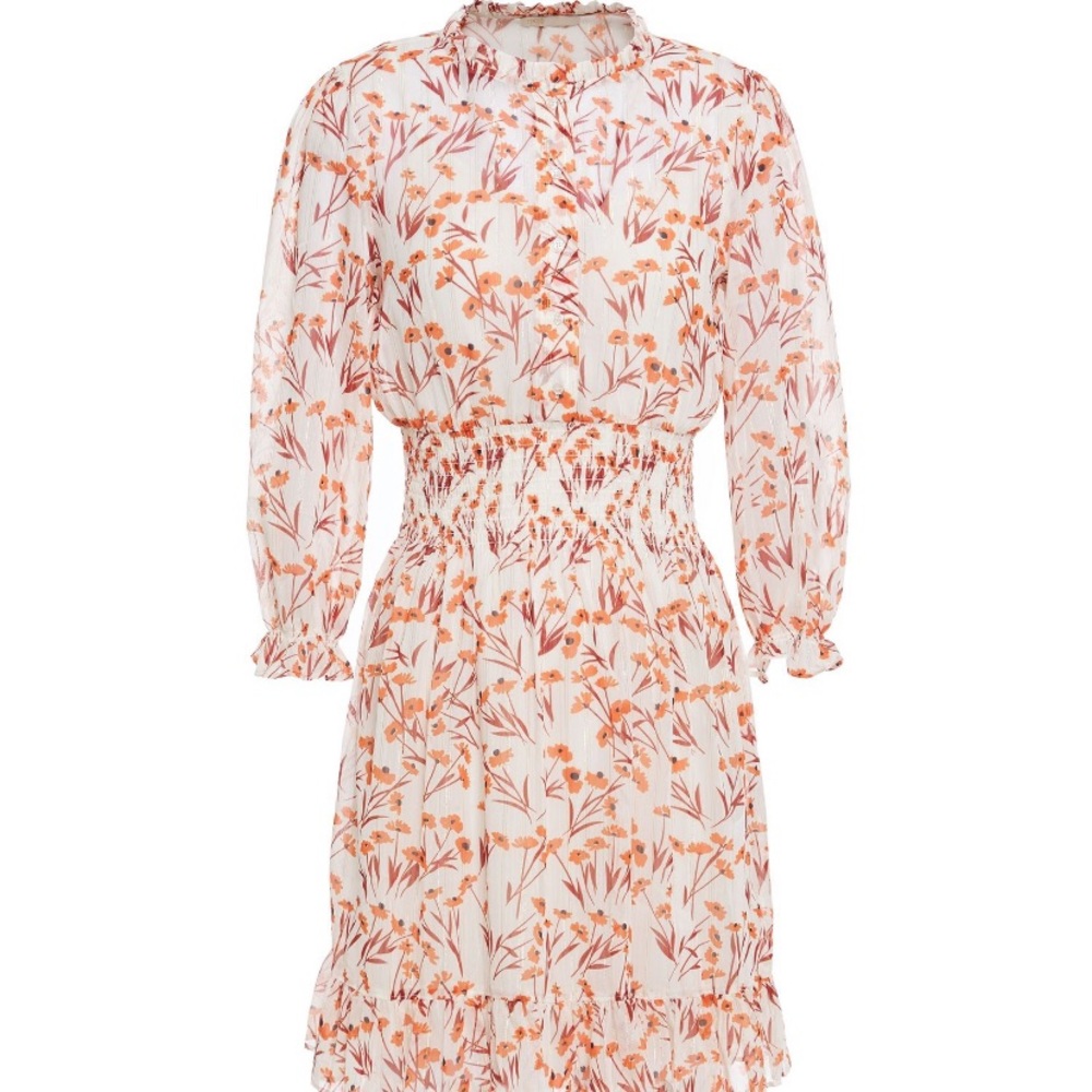 COPY - Maje Rhytona metallic trimmed floral print dress